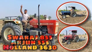 Dekho Jor Swaraj 855 | Arjun 555 Turbo | New Holland 3630 in Same Field 20-20-20 Disc Harrow