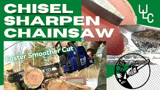 25% Faster Cutting Chainsaw and Smoother. Chisel file sharpening.