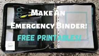 Make a Grab'n'Go Emergency Binder/Free Printables