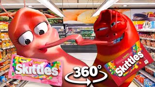 360º VR Skittles meme oi oi oi pink and red larva