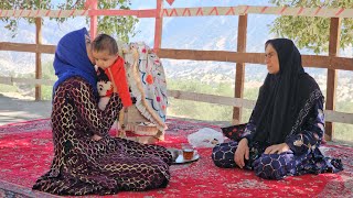 Nomadic Life: Akram and Her Grandfather Prepare Traditional Food for the Children 🌾👵🍲