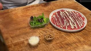 Black Angus carpaccio - Voorgerecht presentatie - Traiteur Kerst 2019