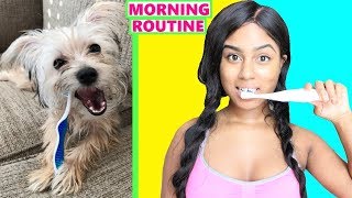 My REAL Morning Routine FT. MY PUPPY