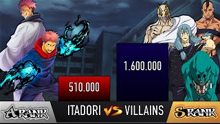 ITADORI VS VILLAINS POWER LEVELS - Jujutsu Kaisen Power Levels