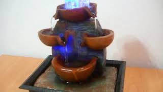 Fuente De Agua Feng Shui C/ Luz y esfera giratoria de Interior 18 Cmx16