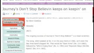 JOURNEY'S DON'T STOP BELIEVIN KEEPS ON KEEPIN ON