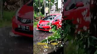 slow motion red car