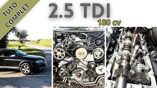 😳 Énorme claquement moteur Audi: remplacement arbres à cames + distribution sur 2.5 TDI V6 ✅