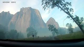 Yosemite in the mist from Yosemite Valley Lodge to Tunnel View - 晨雾中的优胜美地