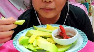 Green Thai Mango Mukbang|Eating Big Green Mango