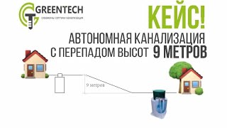 Один септик Коло Веси на 2 дома с перепадом высот 9 метров. Обзор системы канализации и каскадов.