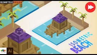 Creating isometric beach illustration (speed art)