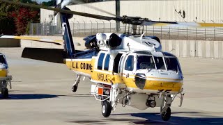 Sikorsky S-70 Firehawk | Los Angeles County Fire | Startup and Takeoff at | Great Sound | Helicopter