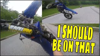 My Bike Wheelied Away... Crazy Pit Bike Wheelie Crash