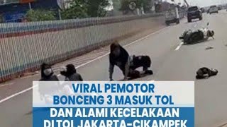 ( LOL,JANGAN DITIRU !! ) Akibat Naik Motor Bonceng 3 Masuk Tol