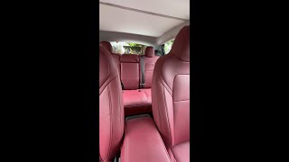 Showcase: Wine Red Tesla Car Seat Covers - Luxury & Protection!#follow #usa #america #freesoo