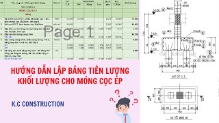 Hướng dẫn Đo bóc khối lượng_tiên lượng bản vẽ móng cọc ép