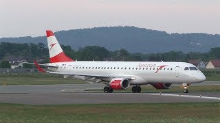 Austrian Airlines Embraer 195 takeoff at Graz Airport | OE-LWO