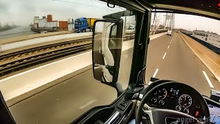 POV truck Driving MAN TGX 470 Speyer to port of Mannheim 🇩🇪