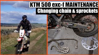 KTM 500 exc-f Maintenance. changing chain and sprockets DID. MattVentures