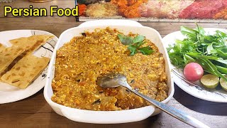 delicious Persian food made with eggplant | Mirza ghasemi 🍆