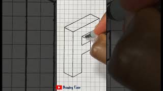 Simple 3d Drawing Letter F / How to Draw Easy Art for Beginners #shorts