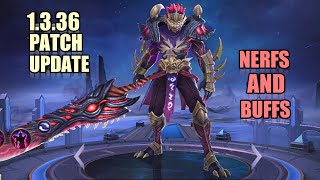 1.3.36 PATCH UPDATE | BUFFS AND NERFS | FIXED BUFFS | GAMING PLANET