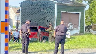 20210728 Accident Car into Garage with Heavy entrapment, Atlas, Pa