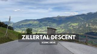 Scenic drive - descent to Zillertal 4k HDR. Highlight section.