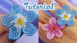 3D Flower Ring | Seed Beads Jewelry Tutorial