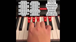 Somebody piano tutorial (letters and numbers)