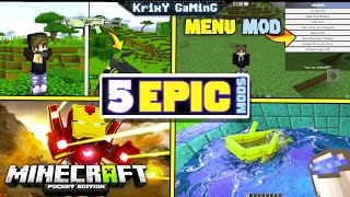 TOP 5 EPIC MODS FOR MINECRAFT POCKET EDITION | BEST MINECRAFT MODS FOR MINECRAFT PE 1.19 | 2023 !