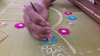 Making of Pattern Maggam work Blouse using thread zari and stones