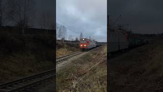 2ЭС6-1332 следует по перегону Стурнино-Александров-2 #train #trainspotting #поезд #железная дорога