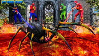 Team Spider Man X Warriors Nerf Guns Deal Army Spiders + More Stories| Compilation Nerf Guns Movies