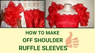 How to cut and sew off shoulder ruffle sleeves