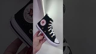 Tênis Infantil Converse  Chuck Taylor Coração Lona Cano Alto Preto