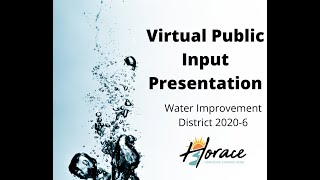 Public Input Meeting Presentation - Waterline Replacement Project