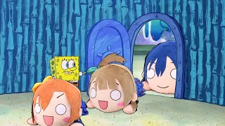 Spongebob invites LoveLive! Nesoberis into his house