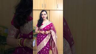 karwa Chauth look | Hustle with Geeta | #shorts #organzasarees #karwachauth #festivelook #saree