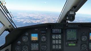 My First VNAV Descent to 6,000ft to Univ Ill  Willard ILS 32R SWS Pilatus PC 12 TDS 750&650 MSFS2020