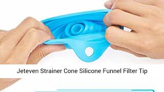 Jeteven Strainer Cone Silicone Funnel Filter Tip Cone Shaped Fine Nylon Mesh Funnel WHooks Disposabl