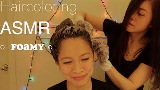 ASMR 💆🏻‍♀️ FOAMY * Sleepy Real Person Hair Coloring * Feat. Fairy Sis ~ Watch Nature Ending 🌲