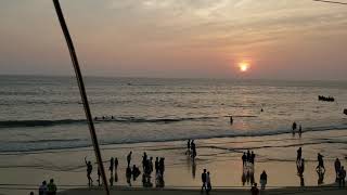 Beautiful sunset timelapse at the Kovalam beach, Kerala