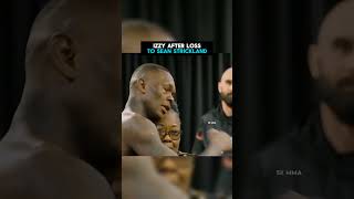 Adesanya in the locker room after Sean Strickland loss