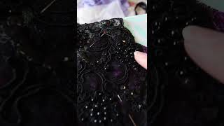 Hand Stitching the Beads and Sequins Onto My Vintage Lace Corset #handsewing #corset #cosplaydiy