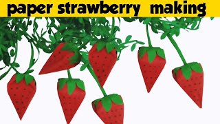 How to make DIY Paper Strawberry | Origami Strawberry Tutorial | Strawberry Craft Ideas