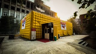 Theatre construction With Air Balloons in Rajanagaram | AP | Frist Mobile Air Balloon Theatre