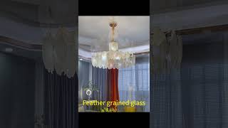 Glass Feather Chandelier  #chandelier #home #light #chandelierdesign #ledchandelier #interiordesign