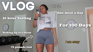 Waking Up At 5:30 𝓪 𝓶 & Eating One meal a day (OMAD) for 100 days  ✿ DAY 1 ✿ + 16 Hr Fasting !